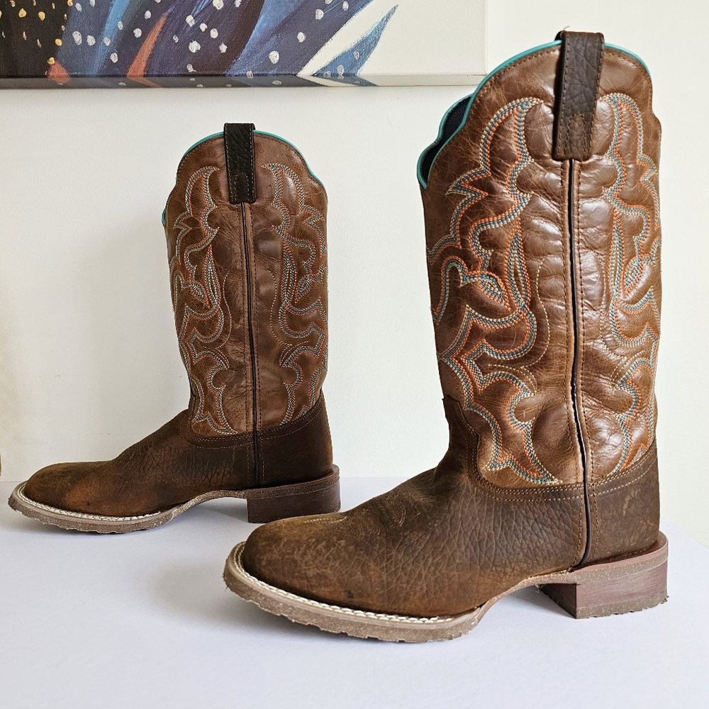 Authentic Laredo Western Odie Sqaure Toe Casual Boots Mid Calf Cowboy Shoe, 9D - Picture 2 of 15